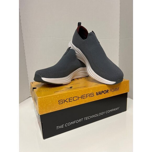 NEW! Skecher Vapor Foam Slip On Covet Grey Sneaker Shoes Wide Fit Men's Size 11 - Picture 3 of 10